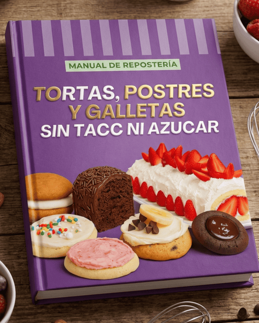 Repostería Natural Sin azucar, Gluten ni Lactosa + 10 REGALOS